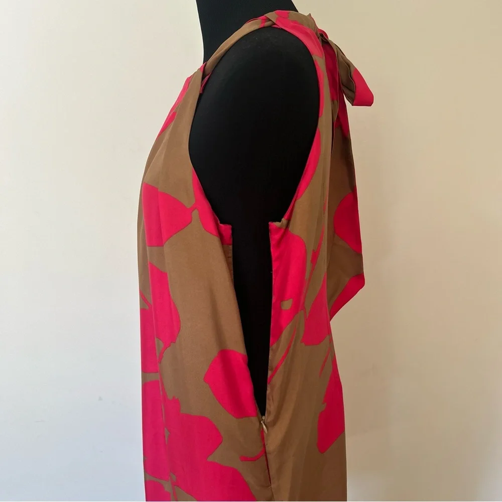 J. Crew Silk Brown and Pink Dress Size 10